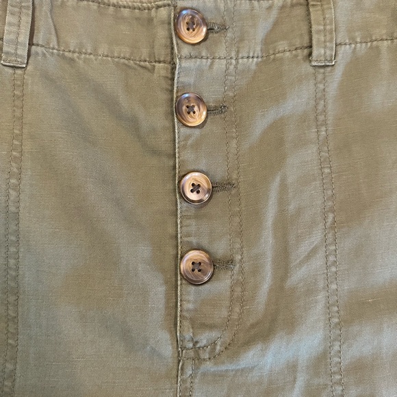 LOFT Women's Casual Button Front Utility Linen Blend Shorts Fresh Ivy Green - 16 - Picture 6 of 16